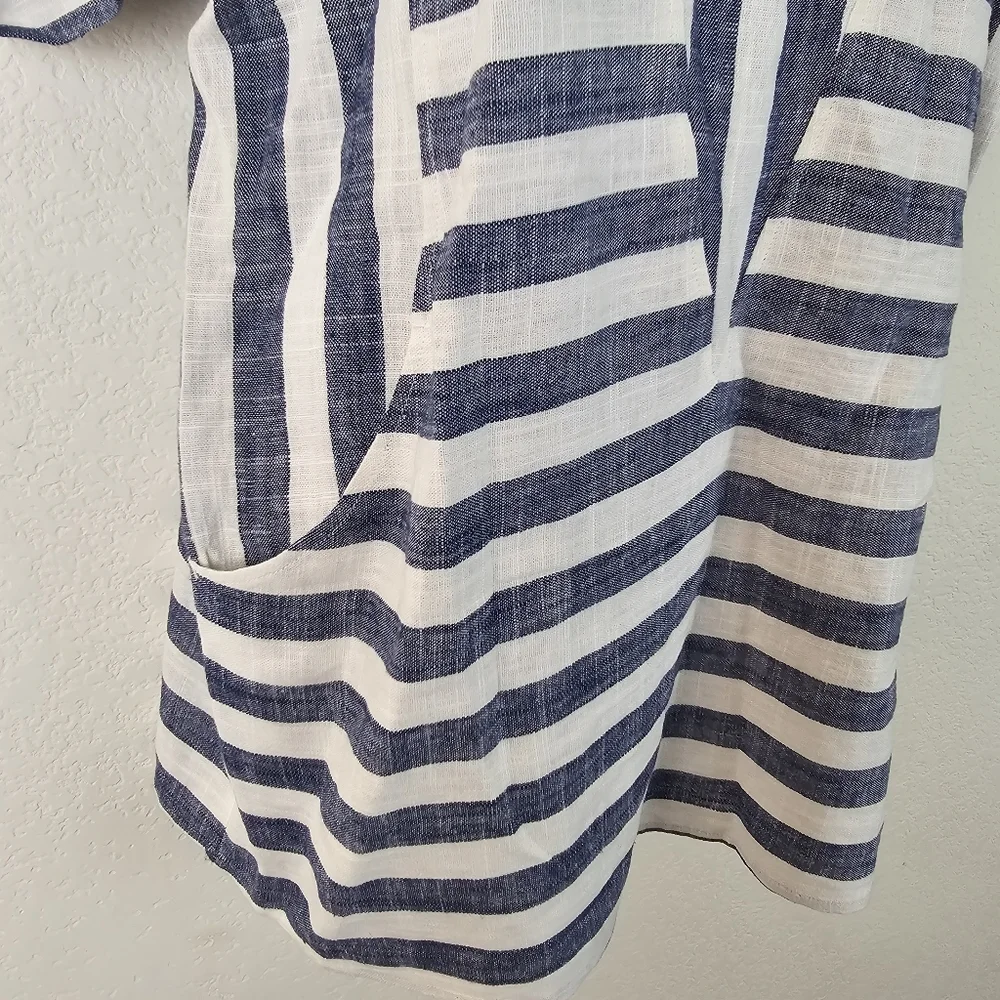 Soft Surroundings Sunset Park Linen Blend Cold Shoulder Tunic M